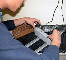 Photo: Sample preparation for shrinkage test