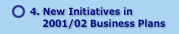 New Initiatives in 2001/02 Business Plans