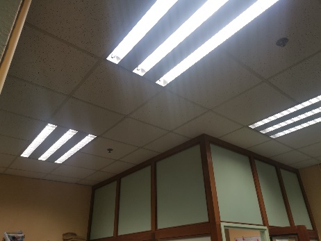 Replace existing lights in the office with Light Emitting Diode (LED) lamps 2