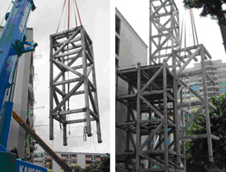 相片：於彩虹邨採用「預製鋼材升降機塔建造法」加建升降機。