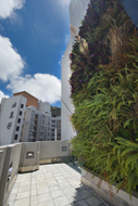 相片：住宅樓宇高層外牆設有垂直綠化板。