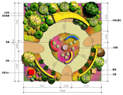 相片：從構思開始 － 園景的設計平面圖(左)和立體圖。