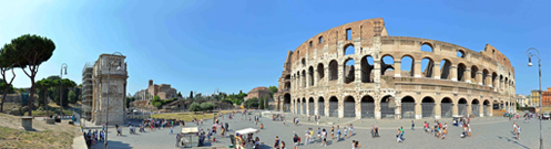 相片：羅馬競技場 (Colosseo)和君士坦丁凱旋門 (Arco di Costantino)