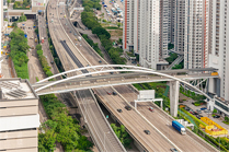 相片：連接海盈邨和海達邨的長跨度行人天橋。