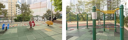 相片：游乐设施暂停开放。