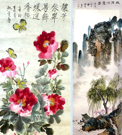 Photo: Some works of art painted by group members.