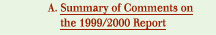 A. Summary of Comments on the 1999/2000 Report