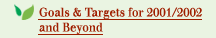 Goals and Targets for 2001/2002 and Beyond