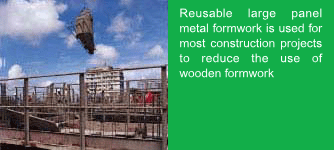 Photo: Reusable large panel metal formwork is used for most construction projects to reduce the use of wooden fromwork
