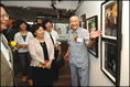 Photo: So Uk Estate resident Mr Chan Sing-tong (first from right) talks about his life in the estate.