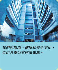 相片: 我們的環境、健康和安全文化，皆由各辦公室同事做起。