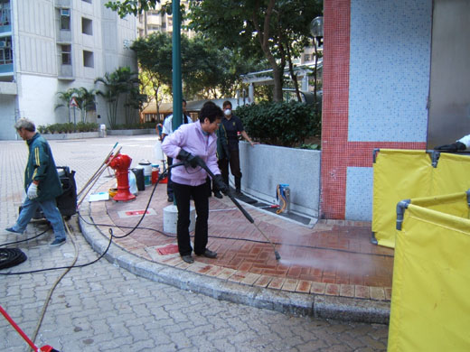 圖：全港屋邨洗太平地日