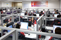Photo: Photo with HA's staff taking the hotline calls