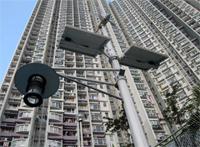 Photo: Pole lamps powered by renewable energy