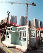 Photo: Prefabricated building elements on site