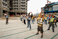 Photo: Physical exercise before work