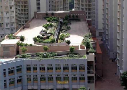 Photo: Green roof above car park block at Yu Chui  Court, Shatin