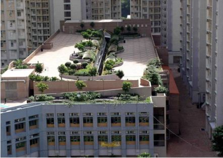 Photo: Green roof above car park block at Yu Chui Court, Shatin