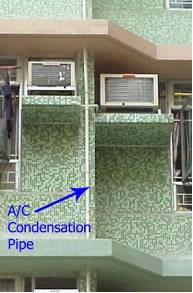 Photo: Air-conditioner pipes and drains