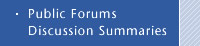 Public Forums Discussion Summaries