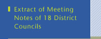 Extract of Meeting Notes of 18 District Councils