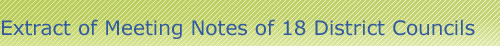 Extract of Meeting Notes of 18 District Councils