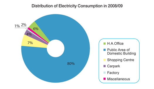Chart: Distribution of Electricity Consumption in 2008/09