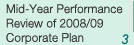 Mid-Year Performance Review of 2008/09 Corporate Plan