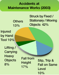 Chart: Accidents at Maintenance Works (2003)
