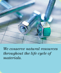 Photo: We conserve natural resources throughout the life cycle of materials.