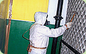 Photo: Asbestos abatement works in progress.