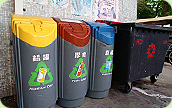 Photo: Recycling bins are placed in public housing estates.