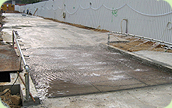 Photo: Wheel-washing bay at a construction site.