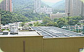 Photo: Deodorization system on top of roof of market.