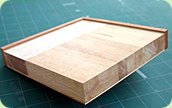 Photo: Wooden plank produced by 'butt-jointing'.