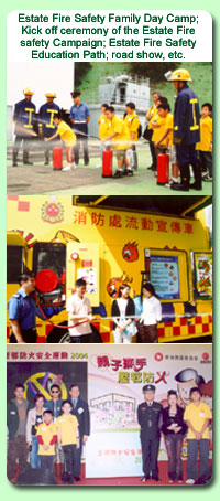 Photo: Estate Fire Safety Family Day Camp; Kick off ceremony of the Estate Fire safety campaign; Estate Fire Safety Education Path; road show, etc.