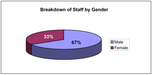 Chart: Breakdown of Staff by Gender