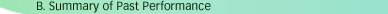 B. Summary of Past Performance