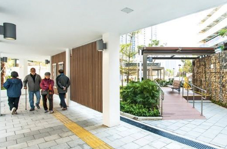 Ramps and tactile paths at external area to enhance accessibility