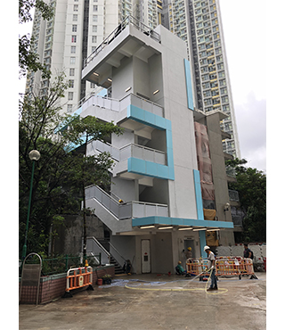 The Lift Addition Programme is implemented to install lifts within PRH estates to allow people to access some platforms and footbridges that were only accessible by stairs, improving pedestrian access across different facilities in the PRH estates and offering a socially-inclusive community for the elderly and the disabled.